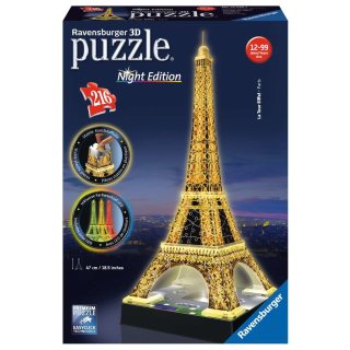 Ravensburger 3D Puzzle-Bauwerke - 12579 Eiffelturm bei Nacht