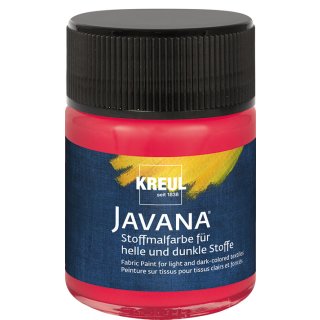 KREUL 91955 Javana Stoffmalfarbe für helle und dunkle Stoffe Cherry 50 ml