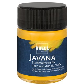 KREUL 91967 Javana Stoffmalfarbe für helle und dunkle Stoffe Goldgelb 50 ml