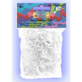 Rainbow Loom® Latex-freie Gummibänder durchsichtig jelly