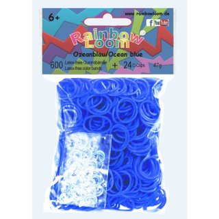 Rainbow Loom® Latex-freie Gummibänder ozeanblau opaque