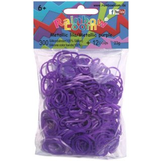 Rainbow Loom® Latex-freie Gummibänder Metallic lila 300TLG