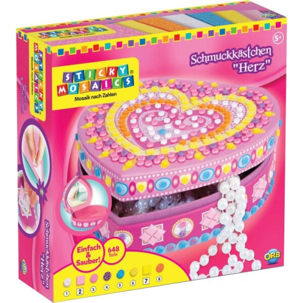 Invento 620104 Sticky Mosaics Schmuckkästchen Herz