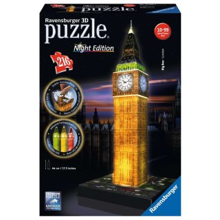 Ravensburger 3D Puzzle-Bauwerke - 12588 Big Ben bei Nacht