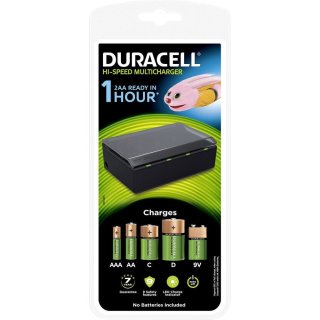 Duracell CEF22 Multi Ladegerät für AA, AAA, 9V, C und D ohne DURALOCK