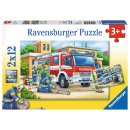 Ravensburger 07574 Polizei und Feuerwehr 2x12 Teile Puzzle