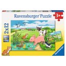 Ravensburger 07582 Tierkinder auf dem Land 2x12 Teile