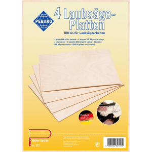 Pebaro 327 4 Laubsägeplatten DIN A4 Birke