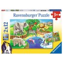 Ravensburger 07602 Tiere im Zoo 2x12 Teile
