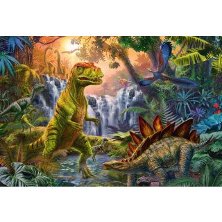 Schmidt Spiele 56495 Dinos, Puzzle-Box, 2x60, 2x100 Teile im Metallkoffer