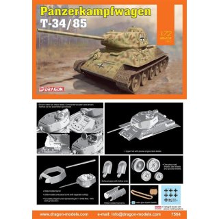 DRAGON (500777564) 1:72 Panzerkampfwagen T-34/85