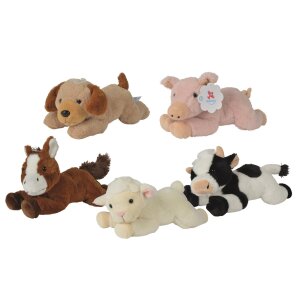 NICOTOY 6305835330 -  Farmtiere liegend, 30cm, 5-sort.