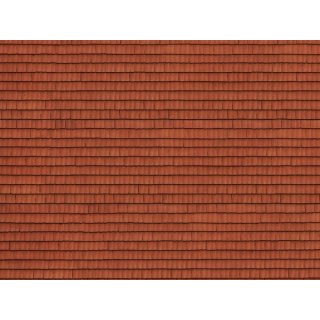NOCH 56670 - 3D-Kartonplatte  “Dachziegel” rot H0