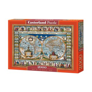 Castorland C-200733-2 Map of the world,1639,Puzzle 2000 Teile