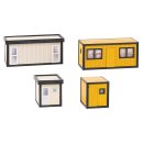 FALLER 130136 - 4 Baucontainer, gelb-schwarz