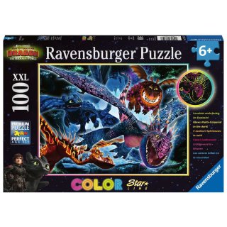 Ravensburger Sonderserie 100/200 T.XXL - 13710 DR: Leuchtende Dragons, 100 T. Color Starline