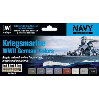 Vallejo 71615 Model Air Set Kriegsmarine WWII German Colors (8)