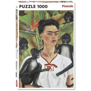 PIATNIK 550942 - PUZZLE 1000 T. Selbstbildnis mit Affen - Frida Kahlo