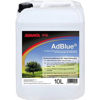 ADAMOL 1896 AdBlue 10 Liter, mit Füllschlauch, SCR Harnstofflösung, ISO 22241