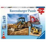 Ravensburger 05032 Baufahrzeuge im Einsatz mit drei Kinderpuzzles und Baggern, Radladern sowie Baustellenfahrzeugen
