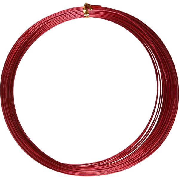 Aluminiumdraht, Stärke: 1 mm, Rot, rund, 16m