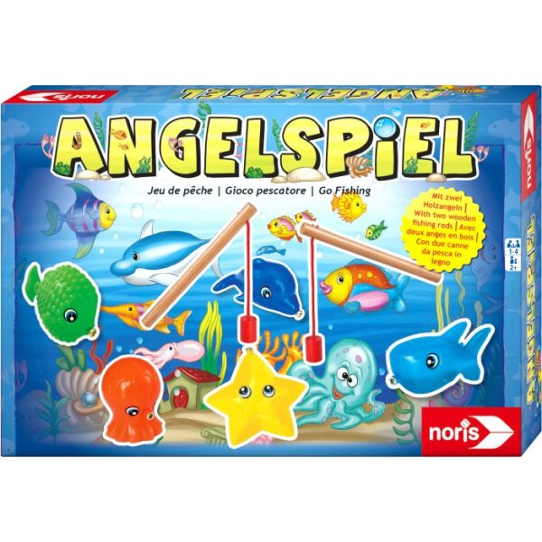Noris fishing game 606041894 with rotating fish pond and fishing rods for children