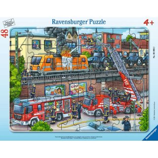 Ravensburger 30-48 T. Rahmenpuzzles 5093 - Feuerwehreinsatz an den Bahngleisen