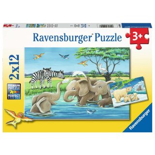 Ravensburger 2 X 12 Teile 5095 - Tierkinder aus aller Welt