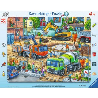 Ravensburger 24 T. Rahmenpuzzle - 5142 Auf der Baustelle ist was los!