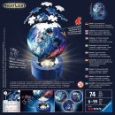 RAVENSBURGER 3D PUZZLE-BALL 72 T. - 11264 ASTRONAUTEN IM WELTALL NACHTLICHT