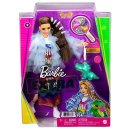 Barbie GYJ78 Barbie Extra Puppe im Regenbogenkleid