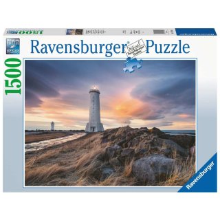 Ravensburger 17106 Puzzle 1500 Teile Magische Stimmung über dem Leuchtturm von Akranes, Island