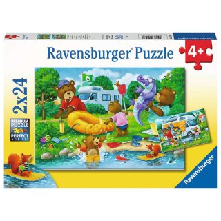 Ravensburger 5247 Puzzle 2 x 24 Teile Familie Bär geht campen