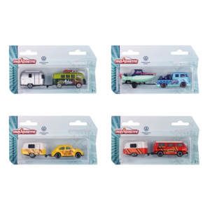 Majorette 212055007 VW The Originals Trailer Asst., 4-sort.