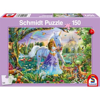 Schmidt Spiele 56307 Prinzessin mit Einhorn und Schloss 150 Teile