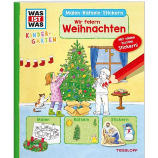 Verlag Tessloff WAS IST WAS Kindergarten Malen Rätseln Stickern Wir feiern Weihnachten