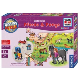KOSMOS 68367 Wissenspuzzle WAS IST WAS Junior Entdecke Pferde & Ponys