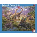 Schmidt Spiele 56786 2erSet Rahmenpuzzle Giganten der Urzeit 24T /Dinosaurierwelt 40T