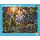 Schmidt Spiele 56786 2erSet Rahmenpuzzle Giganten der Urzeit 24T /Dinosaurierwelt 40T