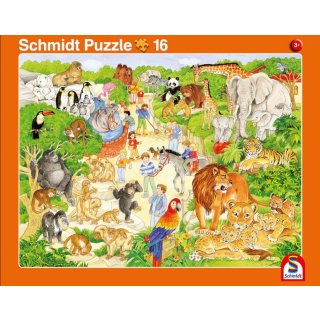 Schmidt Spiele 56790 2erSet Rahmenpuzzle Zoo 16T/Bauernhof 24T