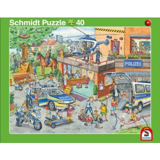 Schmidt Spiele 56810 2erSet Rahmenpuzzle Feuerwehr 24T/Polizei 40T