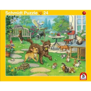 Schmidt Spiele 56811 2erSet Rahmenpuzzle Haustiere 24/40Teile