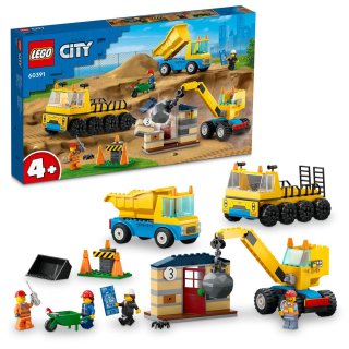 LEGO® 60391 City Fahrzeuge Baufahrzeuge und Kran mit Abrissbirne