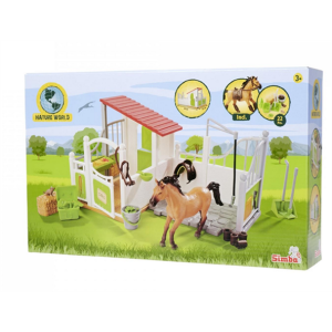 Simba 104342646 Pferdebox und Waschplatz mit Pferd
