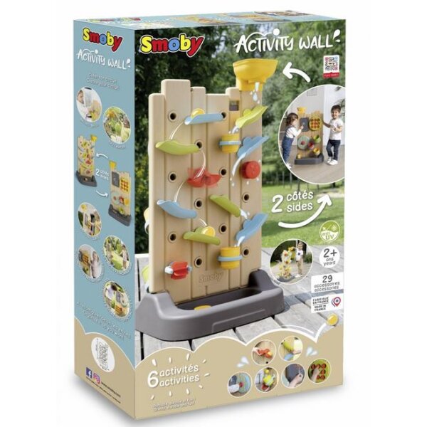Smoby 7600840300 Activity Wall 6-in-1 Wasser- und Geschicklichkeitsspiele