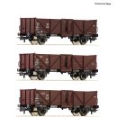 ROCO 6600075 3-tlg. Set: Offene Güterwagen, DB