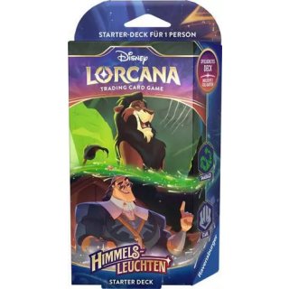 Ravensburger 11098382 Disney Lorcana: Set 5 - Himmelsleuchten - Starter Deck Smaragd und Stahl (Deutsch)