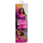 MATTEL HRH22 Barbie Fashionista Puppe mit braunem Haar und glitzerndem Kleid