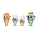Moose Toys 300177 BLUEY Figuren 4-Pack - Familie Heeler auf Reisen