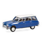 HERPA Citroën AMI 6 Break 038959-002 im Maßstab 1:87 mit enzianblauer Karosserie, weißem Dach, filigranen Fahrzeugdetails und originalgetreuer Oldtimer-Gestaltung.